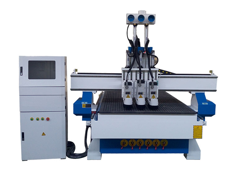 Three heads atc cnc router for cabinet door process