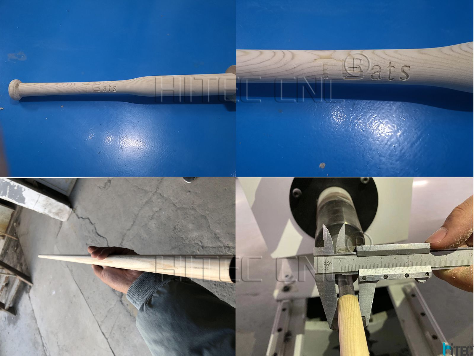 CNC lathe for baseball bat and pool cue making