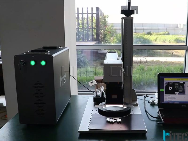CCD camera equipped 100w fiber laser marking machine