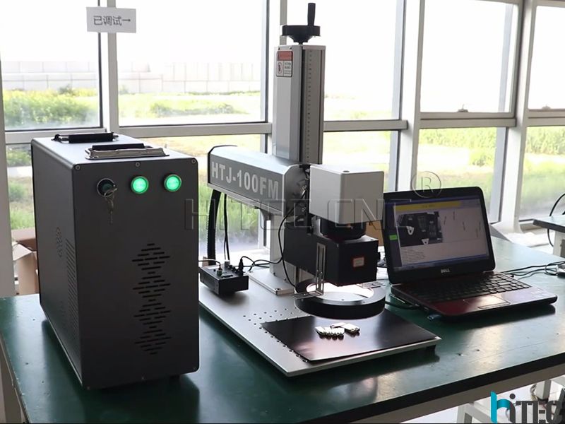 CCD camera equipped 100w fiber laser marking machine