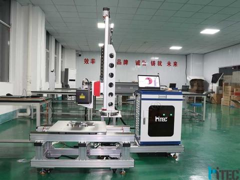 JPT 100W 3D Dynamic laser marking machine with XY slide table for moulding deep engraving